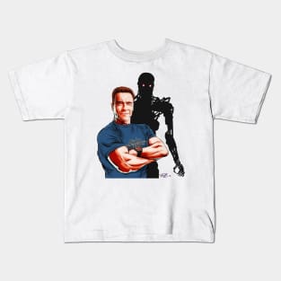 Arnold Schwarzenegger - An illustration by Paul Cemmick Kids T-Shirt